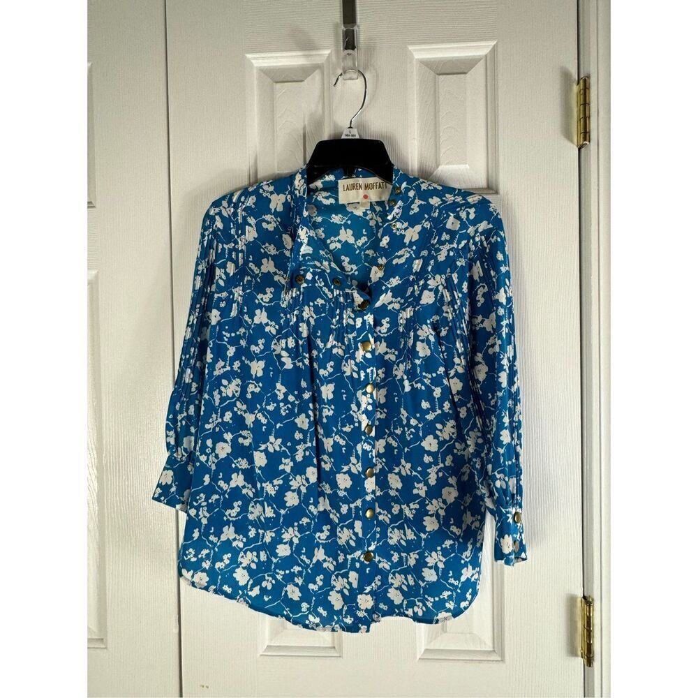 Lauren Moffatt Womens Silk Blouse Size Small